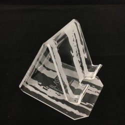 Support pour smartphone en plexiglas 3 mm, élégant et discret (sablé grosse écorce).