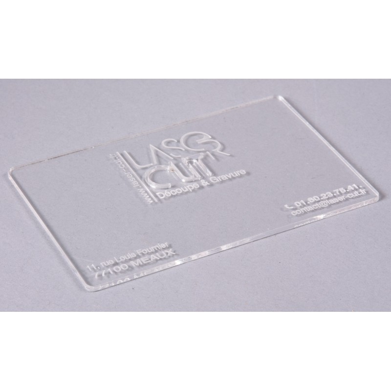 CARTE DE VISITE PLEXIGLAS PERSONNALISABLE