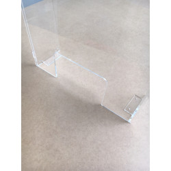 Protection sanitaire en Plexiglas®, vue du passe-document H 150 x 240 mm