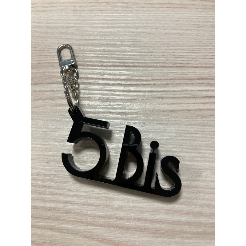 Porte-clés Acrylique noir 6 mm.